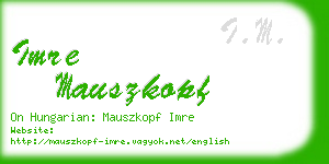 imre mauszkopf business card